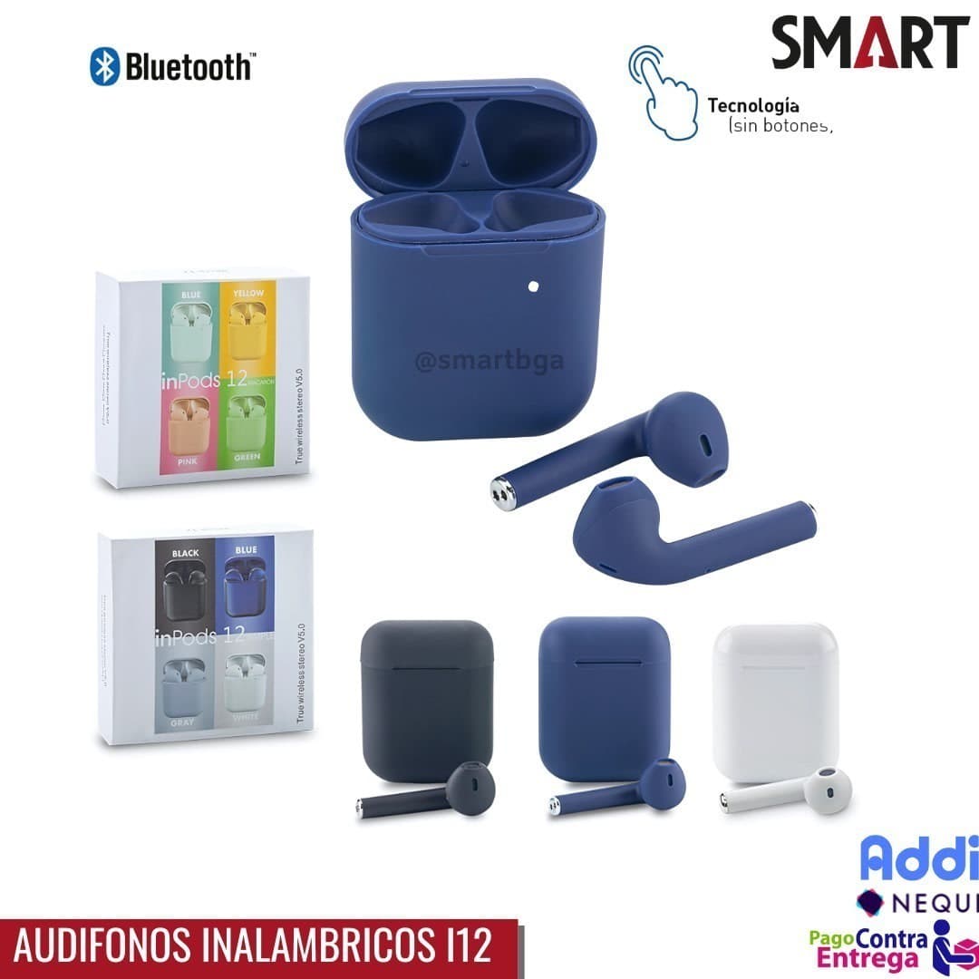 Audífonos Inalámbricos i12 TWS (Bluetooth + Control Táctil) - foto 1