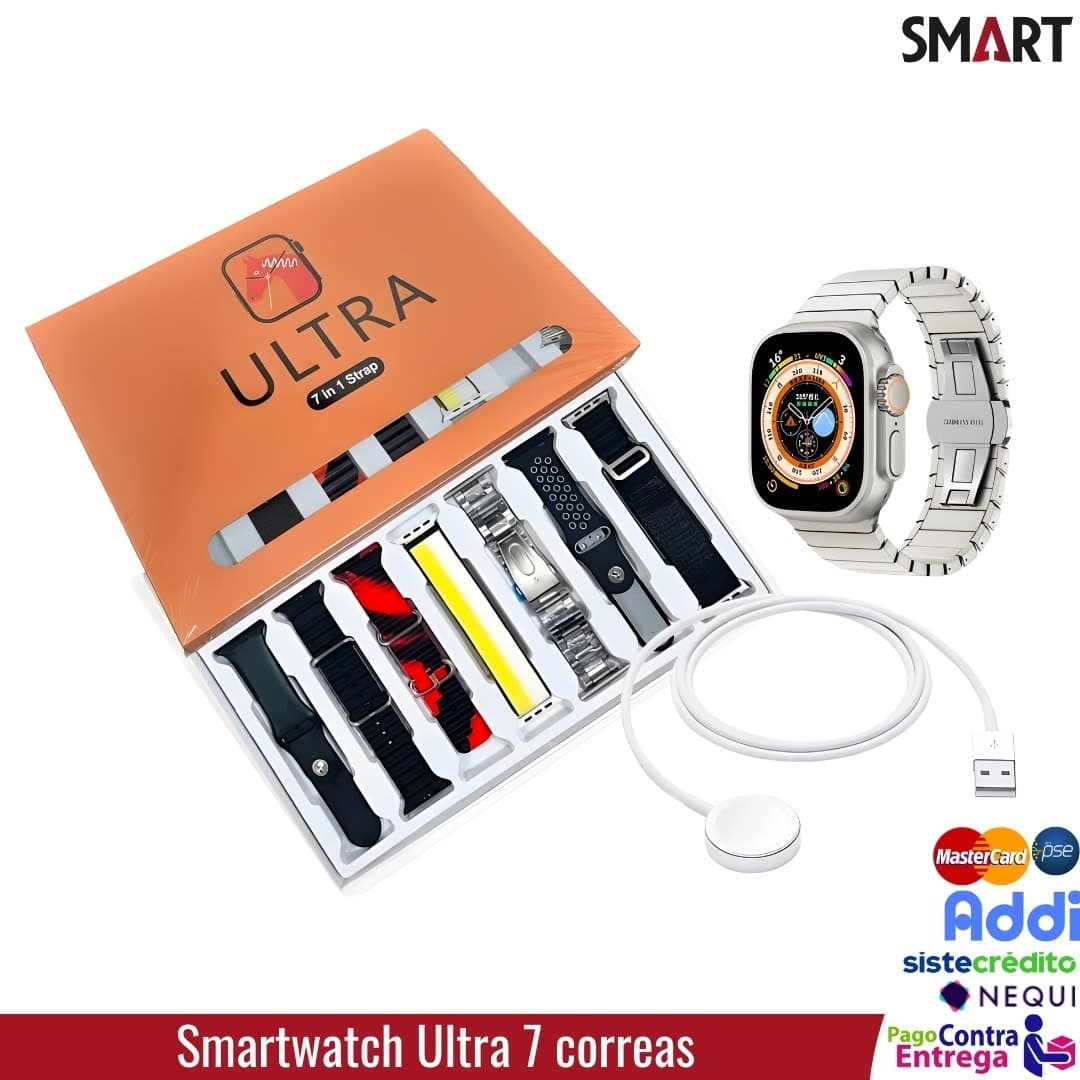 Combo Smartwatch Ultra (AAA)⌚ + 7 Correas - foto 1